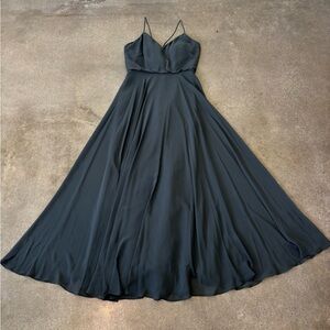 Jenny Yoo Charcoal Maxi Dress